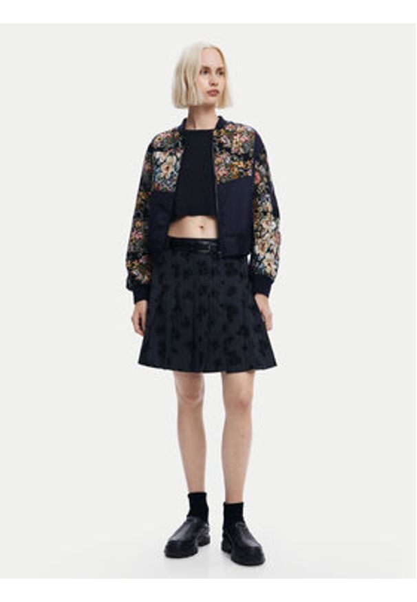 Desigual Kurtka bomber Roterdam 24WWEWB1 Czarny Regular Fit. Kolor: czarny. Materiał: syntetyk, bawełna