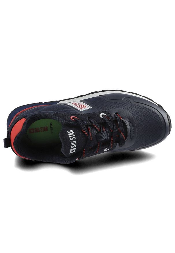 Big-Star - Granatowe Sneakersy Big Star Dziecięce Skórzane. Okazja: na uczelnię, na spacer. Kolor: niebieski. Materiał: skóra ekologiczna, materiał. Szerokość cholewki: normalna. Sport: turystyka piesza