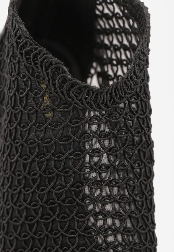 Renee - Czarne Eleganckie Ażurowe Sandały Vices na Szpilce Nelithin. Okazja: na spotkanie biznesowe. Kolor: czarny. Wzór: ażurowy. Obcas: na szpilce. Styl: elegancki