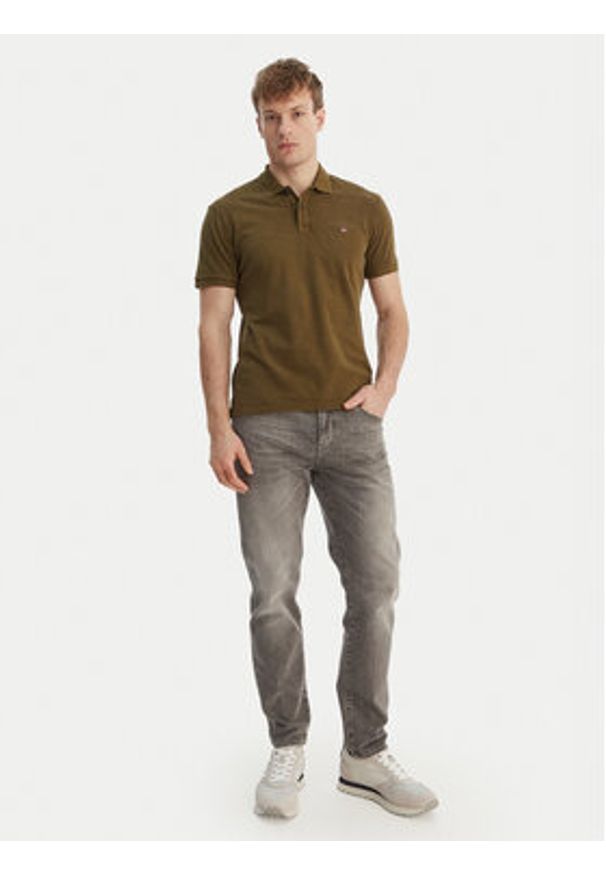 Napapijri Polo Elbas NP0A4GDL Zielony Regular Fit. Typ kołnierza: polo. Kolor: zielony. Materiał: bawełna