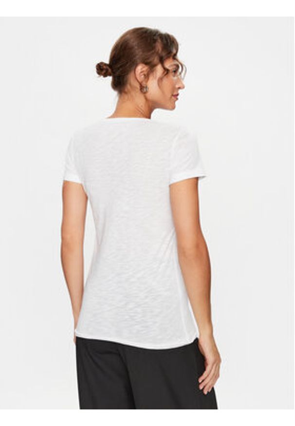 Sisley T-Shirt 3FD4L11A2 Biały Regular Fit. Kolor: biały. Materiał: bawełna