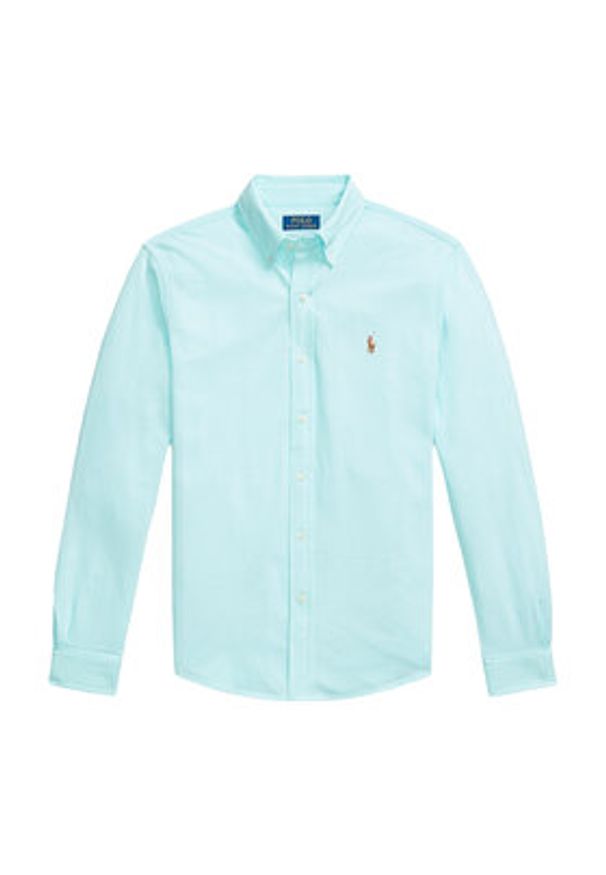 Polo Ralph Lauren Koszula 710932545009 Turkusowy Slim Fit. Typ kołnierza: polo. Kolor: turkusowy. Materiał: bawełna