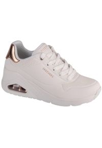 skechers - Buty sportowe Sneakersy damskie, Uno Wedge - Hi Steps. Kolor: biały. Materiał: syntetyk, materiał. Szerokość cholewki: normalna. Model: Skechers Sport. Sport: turystyka piesza