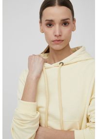Bomboogie bluza damska kolor żółty z kapturem gładka. Typ kołnierza: kaptur. Kolor: żółty. Wzór: gładki #6