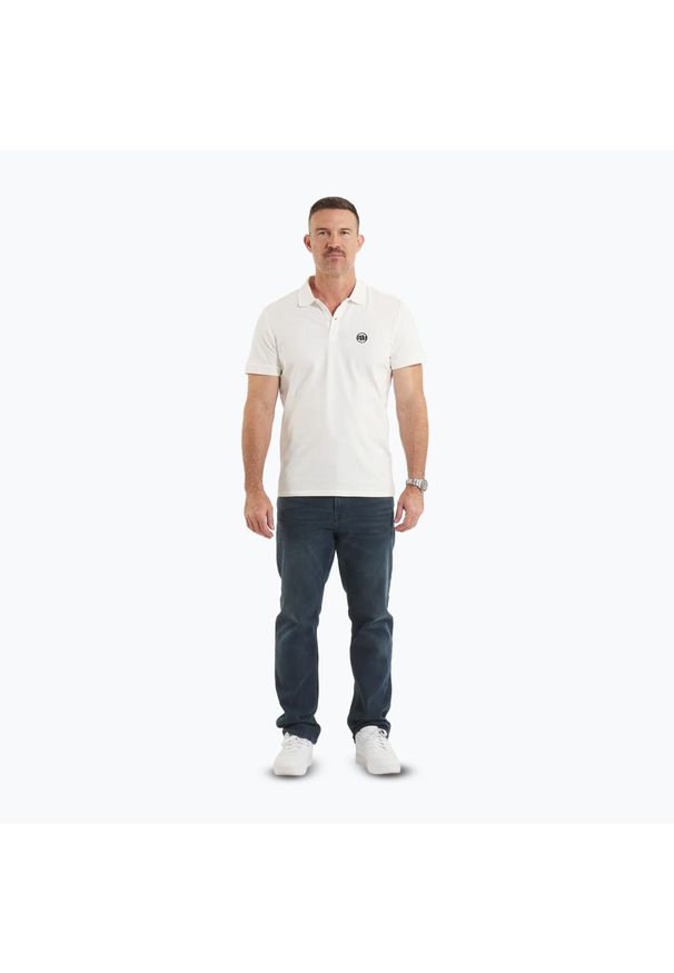 PITBULL - Koszulka polo męska Pitbull Polo Jersey Small Logo. Typ kołnierza: polo. Kolor: biały. Materiał: jersey