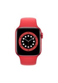 APPLE Watch 6 40mm (Czerwony z opaską sportową w kolorze czerwonym). Rodzaj zegarka: smartwatch. Kolor: czerwony. Materiał: poliester, nylon, guma, materiał. Styl: sportowy #2