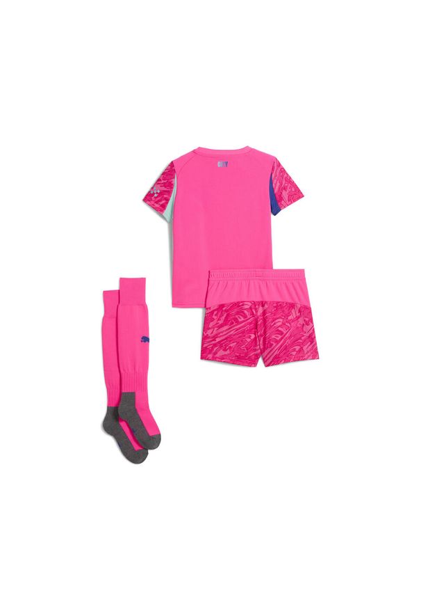 Puma - Dziecięcy strój bramkarski Manchester City 25/26 PUMA. Kolor: różowy. Materiał: dresówka. Styl: młodzieżowy, sportowy