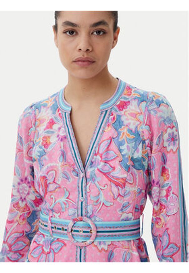 Hale bob - Hale Bob Sukienka letnia 4ZCA612A Różowy Regular Fit. Kolor: różowy. Materiał: len. Sezon: lato