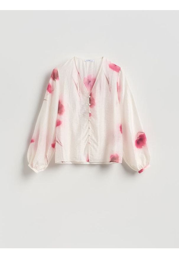 Reserved - Wzorzysta bluzka - wielobarwny. Materiał: tkanina