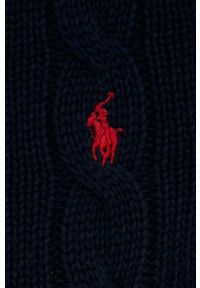 Polo Ralph Lauren kardigan bawełniany kolor granatowy lekki. Typ kołnierza: polo. Kolor: niebieski. Materiał: bawełna. Długość rękawa: krótki rękaw. Długość: krótkie. Wzór: ze splotem #5