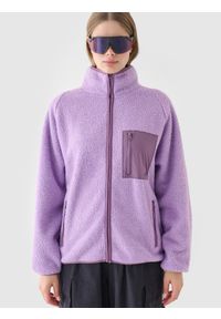 4f - 4F Polar sherpa ze stójką damski - fioletowy XXL. Typ kołnierza: kołnierzyk stójkowy. Kolekcja: plus size. Kolor: fioletowy. Materiał: polar. Długość rękawa: raglanowy rękaw. Sezon: zima. Sport: turystyka piesza, narciarstwo, snowboard, wspinaczka