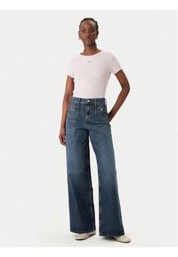 Tommy Jeans T-Shirt Smock Seersucker DW0DW22219 Różowy Slim Fit. Kolor: różowy. Materiał: syntetyk #5