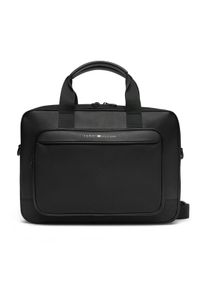 TOMMY HILFIGER - Tommy Hilfiger Torba na laptopa Th Foundation Computer Bag AM0AM13626 Czarny. Kolor: czarny. Materiał: skóra