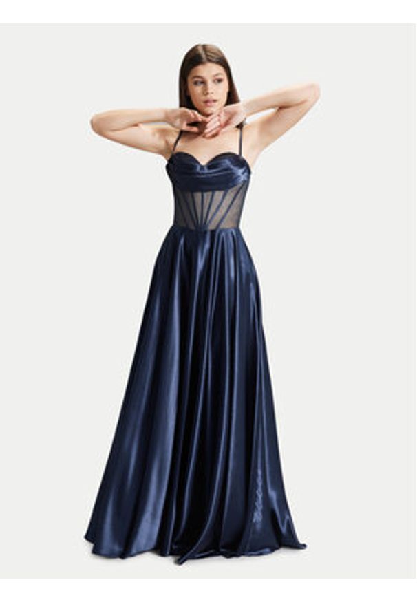 Hey Kyla Sukienka wieczorowa 5AG019HK Granatowy Slim Fit. Kolor: niebieski. Materiał: syntetyk. Styl: wizytowy