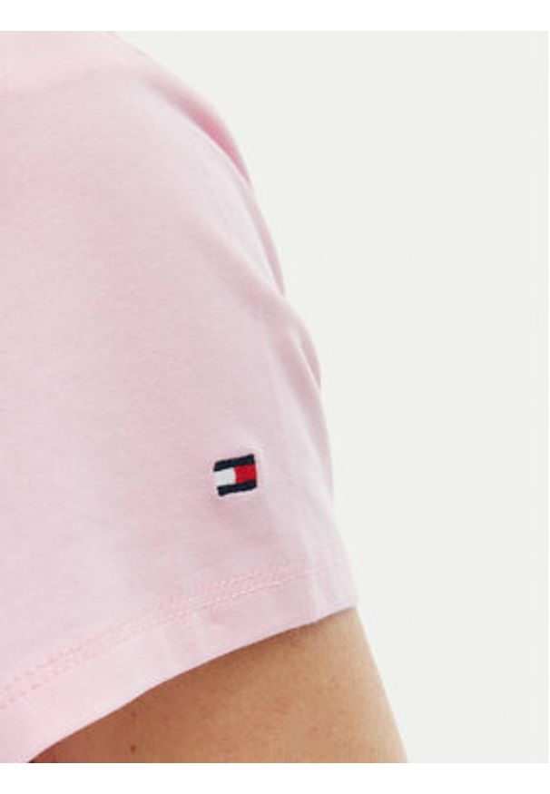 TOMMY HILFIGER - Tommy Hilfiger T-Shirt WW0WW48710 Różowy Slim Fit. Kolor: różowy. Materiał: bawełna