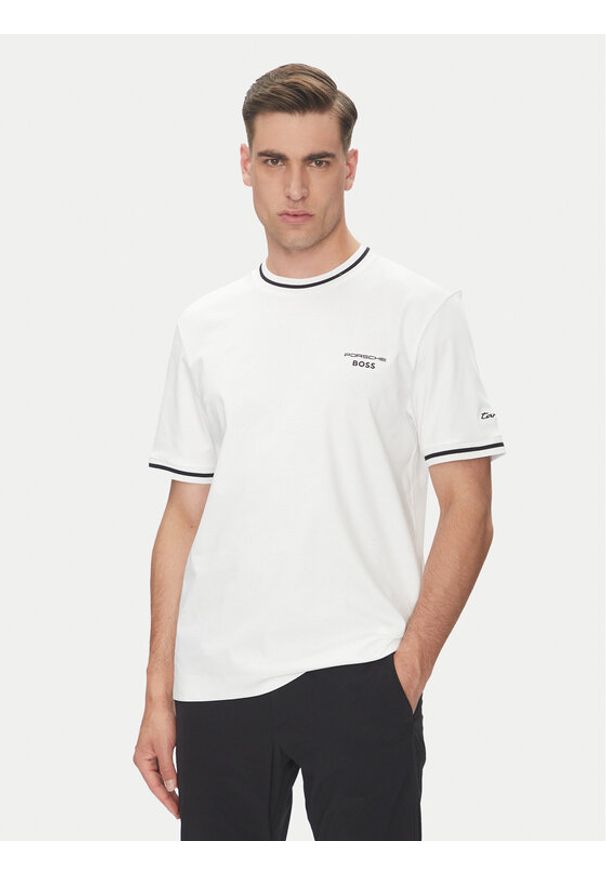 BOSS T-Shirt C-Taut 197 50543341 Biały Regular Fit. Kolor: biały. Materiał: bawełna