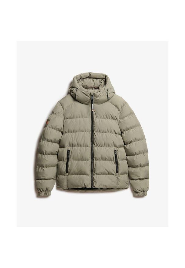 Kurtka puchowa Superdry Sports. Okazja: na co dzień. Kolor: zielony. Materiał: puch. Styl: casual, sportowy