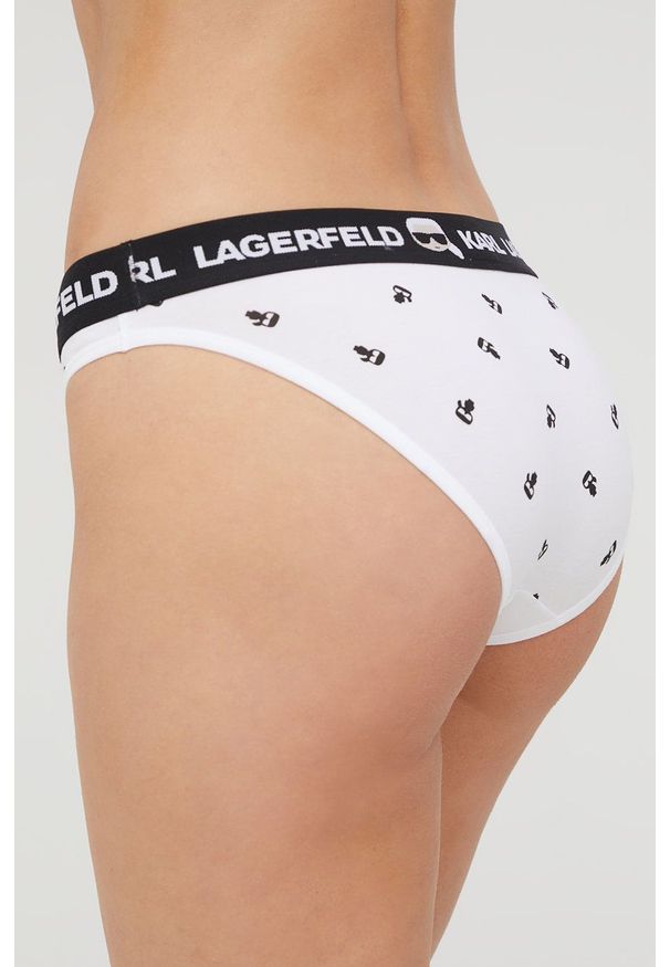 Karl Lagerfeld stringi kolor biały. Kolor: biały. Materiał: materiał, bawełna