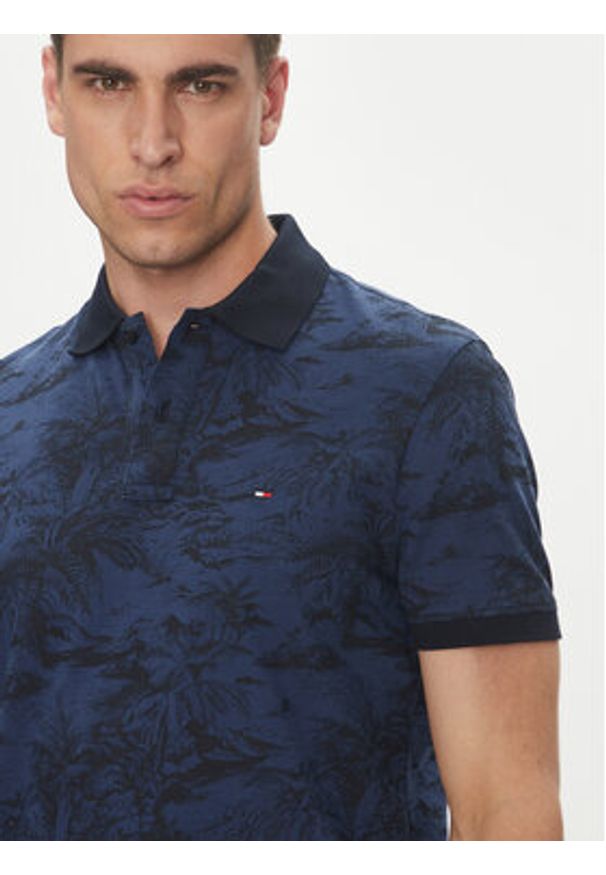 TOMMY HILFIGER - Tommy Hilfiger Polo MW0MW38475 Granatowy Regular Fit. Typ kołnierza: polo. Kolor: niebieski. Materiał: bawełna