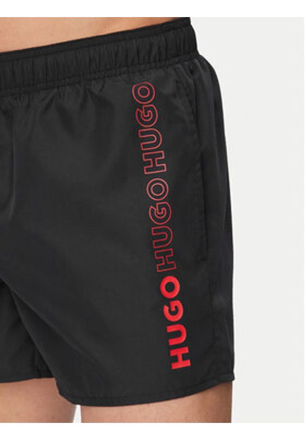Hugo - HUGO Szorty kąpielowe Tiki 50561111 Czarny Regular Fit. Kolor: czarny. Materiał: syntetyk