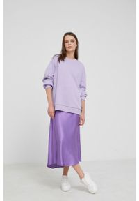 Answear Lab bluza bawełniana damska kolor fioletowy gładka. Kolor: fioletowy. Materiał: bawełna. Długość rękawa: długi rękaw. Długość: długie. Wzór: gładki. Styl: wakacyjny #5