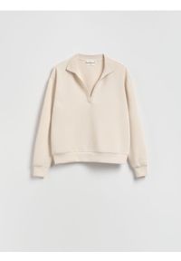 Reserved - Bluza z modalem - beżowy. Kolor: beżowy. Materiał: dzianina #1