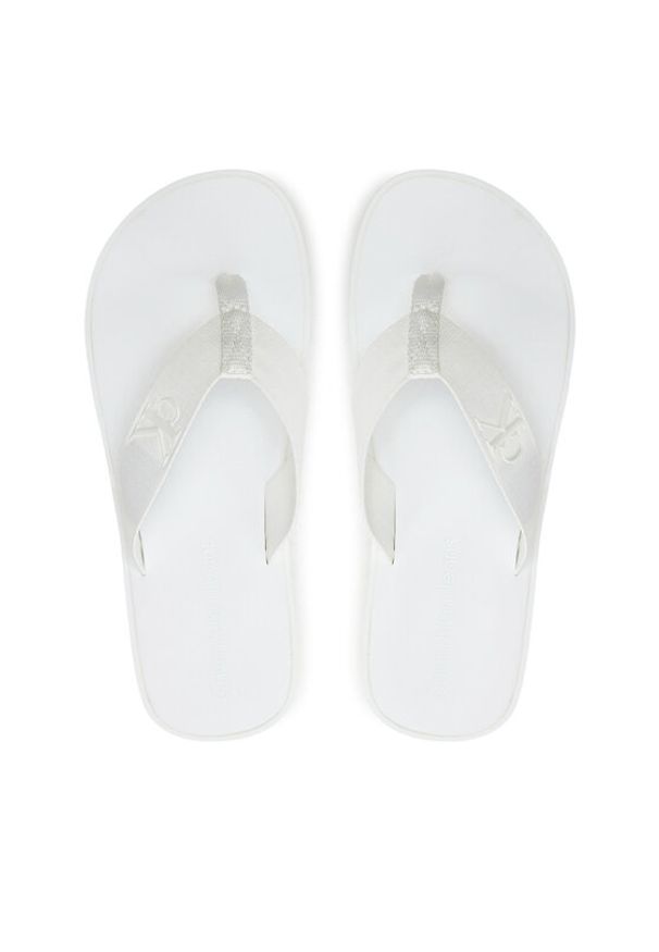 Calvin Klein Jeans Japonki Flatform Flipflop Jelly YW0YW01398 Biały. Kolor: biały. Materiał: materiał