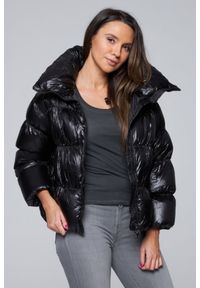 Hetrego - HETREGO Czarna damska krótka kurtka puchowa Ila, Rozmiar 38 EU - 42 IT. Kolor: czarny. Materiał: puch. Długość: krótkie #3