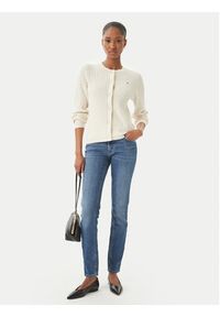 TOMMY HILFIGER - Tommy Hilfiger Kardigan WW0WW43329 Écru Regular Fit. Kolor: kremowy. Materiał: bawełna #5