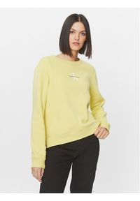 Calvin Klein Jeans Bluza J20J221339 Żółty Regular Fit. Kolor: żółty. Materiał: syntetyk