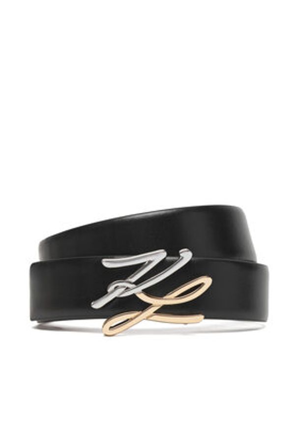 Karl Lagerfeld - KARL LAGERFELD Pasek Damski B1W33044 Czarny. Kolor: czarny. Materiał: skóra