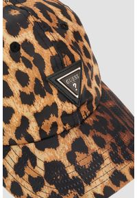 Guess - GUESS Leopardowa damska czapka z daszkiem. Kolor: brązowy
