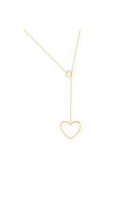 W.KRUK - Naszyjnik złoty krawatka serce. Materiał: złote. Kolor: złoty. Wzór: aplikacja