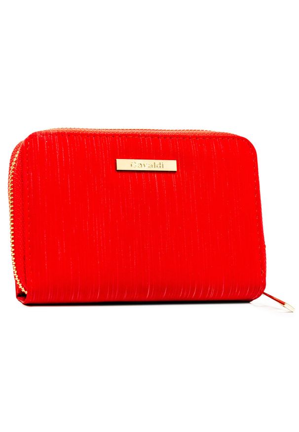 4U CAVALDI - Duży, czerwony portfel damski ze skóry ekologicznej 4U Cavaldi CHWJ-04. Kolor: czerwony. Materiał: skóra ekologiczna