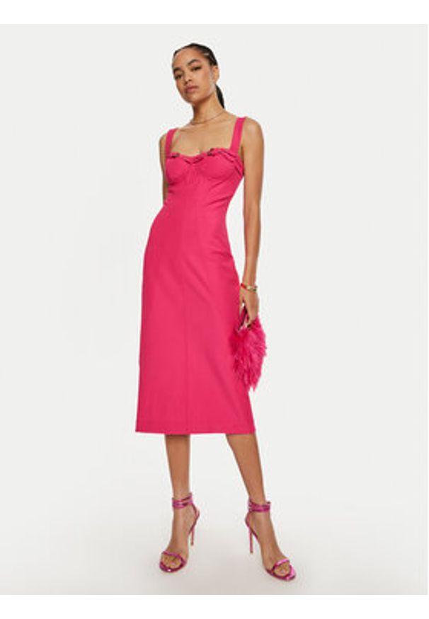 Versace Jeans Couture Sukienka koktajlowa 77HAO935 Różowy Slim Fit. Kolor: różowy. Materiał: syntetyk, wiskoza. Styl: wizytowy