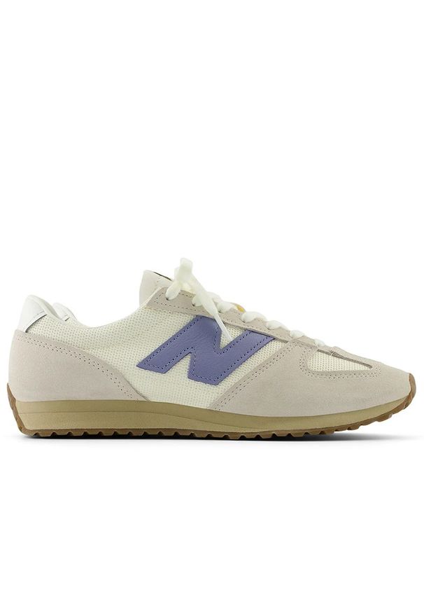 Buty unisex New Balance U471AA - beżowe. Kolor: beżowy. Materiał: skóra, zamsz, guma. Szerokość cholewki: normalna. Wzór: jodełka