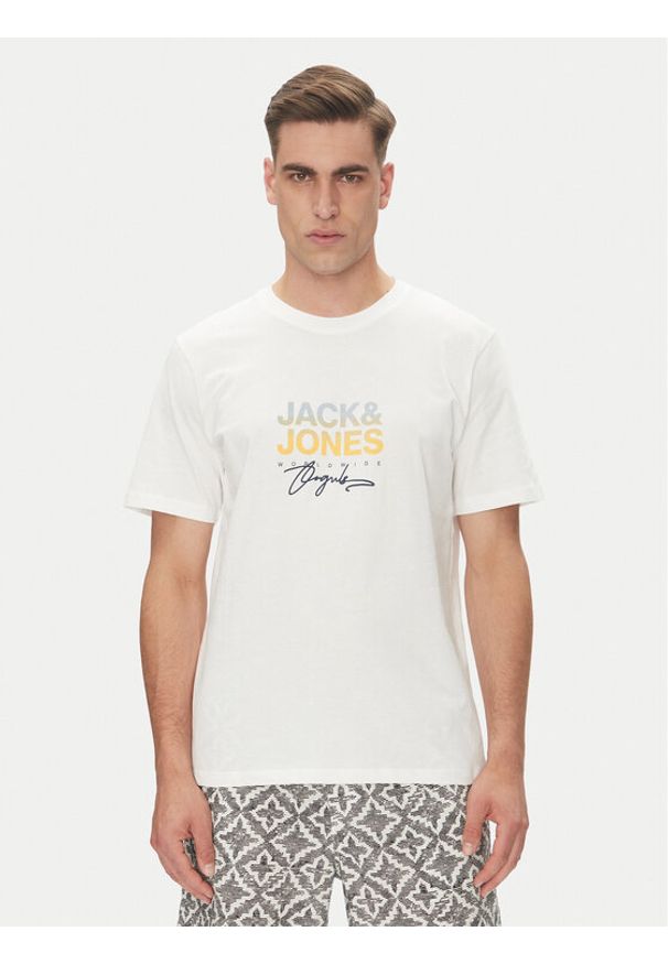 Jack & Jones - Jack&Jones T-Shirt Canggu 12281809 Biały Regular Fit. Kolor: biały. Materiał: bawełna
