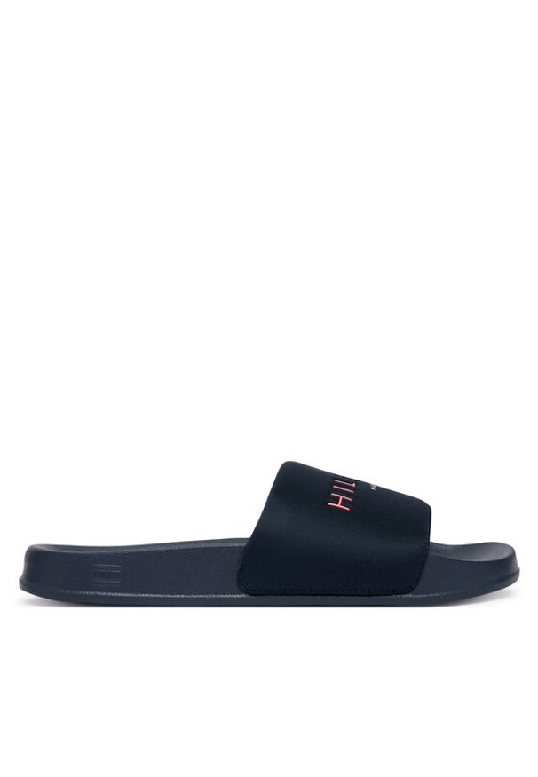 TOMMY HILFIGER - Tommy Hilfiger Klapki Hilifger Neoprene Pool Slide FM0FM05898 Granatowy. Kolor: niebieski. Materiał: materiał
