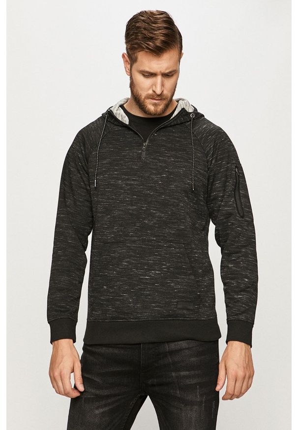 Brave Soul - Bluza. Okazja: na co dzień. Kolor: czarny. Długość rękawa: raglanowy rękaw. Długość: krótkie. Styl: casual