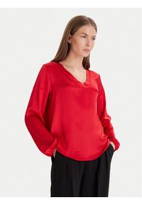 Maryley Bluzka 25IB824/18MA Czerwony Regular Fit. Kolor: czerwony. Materiał: wiskoza #1