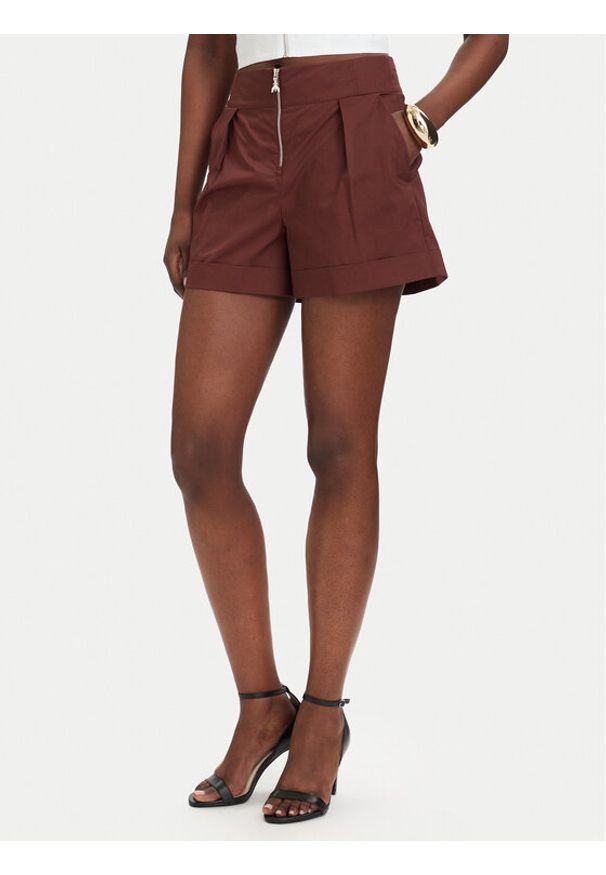 Patrizia Pepe Szorty materiałowe 2P1751/A9B9-B887 Brązowy ciemny Regular Fit. Kolor: brązowy. Materiał: bawełna