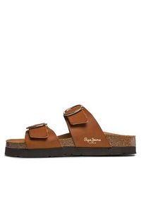 Pepe Jeans Klapki Oban California Suede PLS90607 Brązowy. Kolor: brązowy. Materiał: skóra