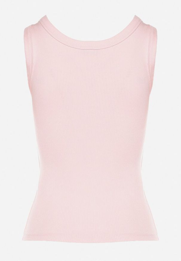 Born2be - Różowy Top w Prążki Tosava. Okazja: na co dzień. Kolor: różowy. Materiał: jeans. Wzór: prążki. Styl: elegancki, casual