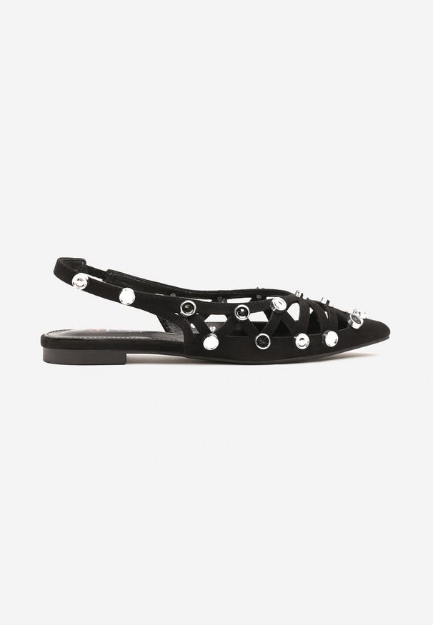 Renee - Czarne Sandały Ażurowe Typu Slingback Ozdobione Aplikacjami Lisanorea. Okazja: na spotkanie biznesowe. Kolor: czarny. Wzór: ażurowy, aplikacja. Sezon: lato. Styl: elegancki, biznesowy