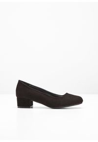 bonprix - Czółenka na obcasie słupku. Kolor: czarny. Obcas: na obcasie. Wysokość obcasa: średni #1