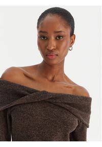 Vero Moda Sweter Kaia 10333298 Brązowy Regular Fit. Kolor: brązowy. Materiał: syntetyk #2