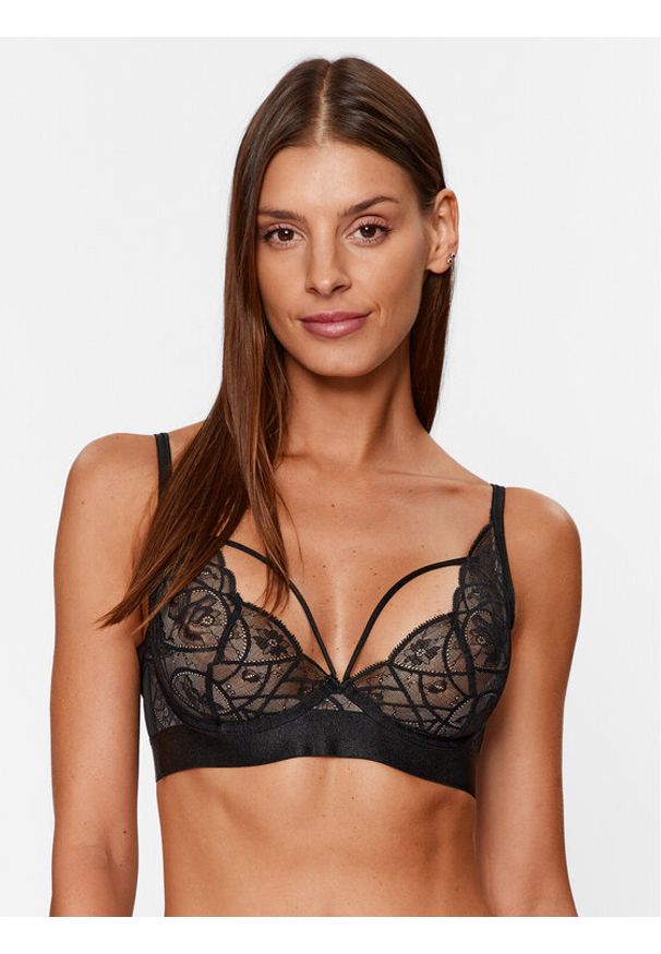 Hunkemöller Biustonosz z fiszbiną Luna 202739 Czarny. Kolor: czarny