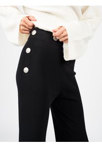 Silvian Heach Spodnie "Flare High Waist" | PGP22345PA | Kobieta | Czarny. Stan: podwyższony. Kolor: czarny. Materiał: nylon, wiskoza. Wzór: aplikacja #5