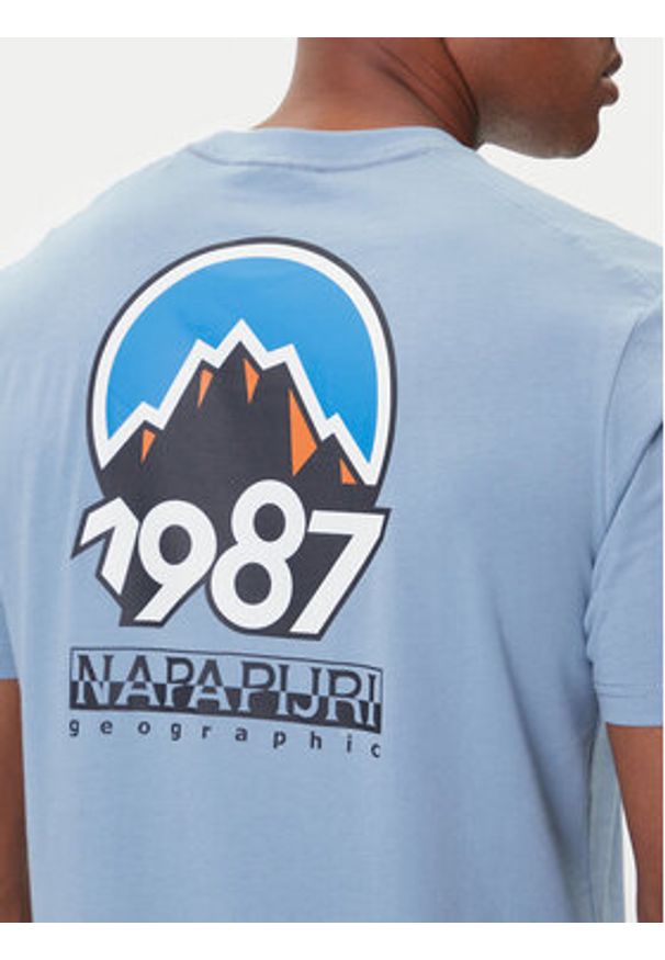 Napapijri T-Shirt S-Montepiana NP0A88SV Niebieski Regular Fit. Kolor: niebieski. Materiał: bawełna