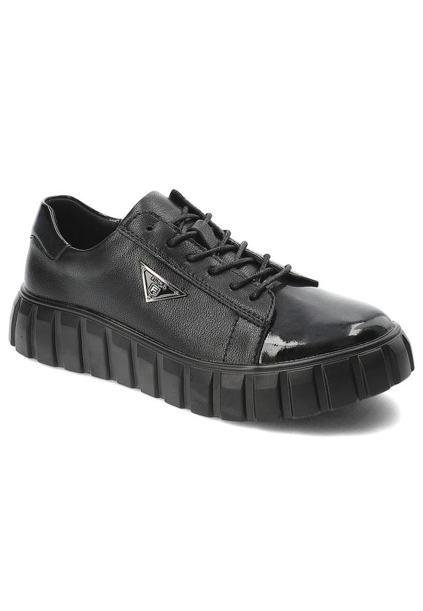 Czarne Sneakersy Filippo Modne Buty Damskie. Okazja: na co dzień. Kolor: czarny. Materiał: materiał